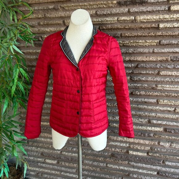 Hilary Radley for Katherine Barclay Black Plaid Reversible Puffer Jacket Size XS - Picture 4 of 7